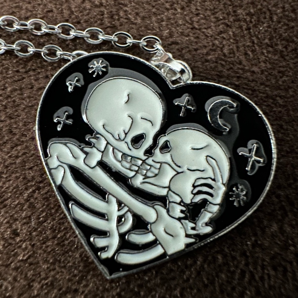 Heart Skeleton ETERNAL EMBRACE Pendant Necklace
